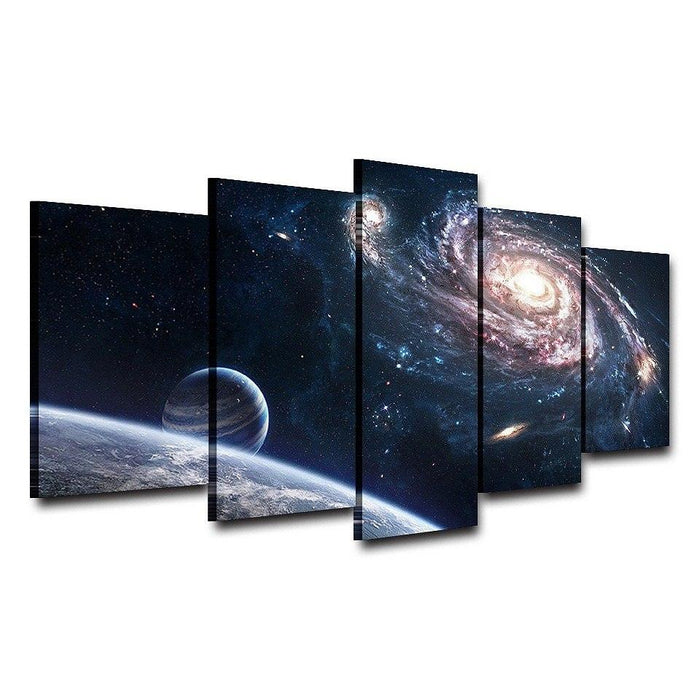 Outer Space 5 Piece HD Multi Panel Canvas Wall Art Frame - Original Frame