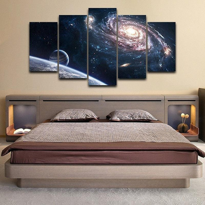 Outer Space 5 Piece HD Multi Panel Canvas Wall Art Frame - Original Frame