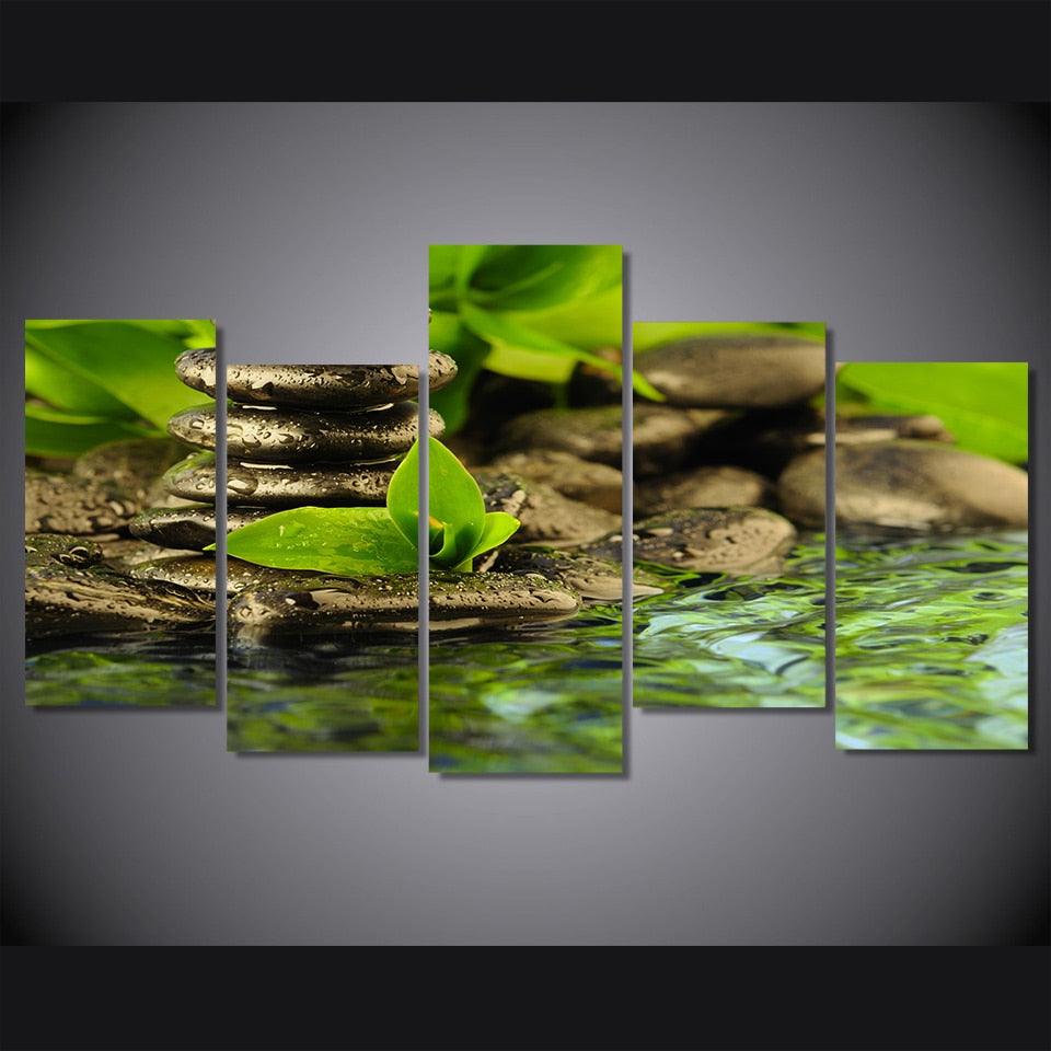 New Life From Stone 5 Piece HD Multi Panel Canvas Wall Art Frame - Original Frame