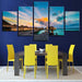 Blue Sky Bridge 5 Piece HD Multi Panel Canvas Wall Art Frame - Original Frame