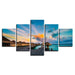 Blue Sky Bridge 5 Piece HD Multi Panel Canvas Wall Art Frame - Original Frame