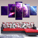 Purple Planets 5 Piece HD Multi Panel Canvas Wall Art - Original Frame