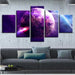 Purple Planets 5 Piece HD Multi Panel Canvas Wall Art - Original Frame