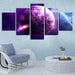 Purple Planets 5 Piece HD Multi Panel Canvas Wall Art - Original Frame