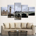 London Big Ben 5 Piece HD Multi Panel Canvas Wall Art Frame - Original Frame