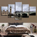 London Big Ben 5 Piece HD Multi Panel Canvas Wall Art Frame - Original Frame