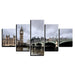 London Big Ben 5 Piece HD Multi Panel Canvas Wall Art Frame - Original Frame