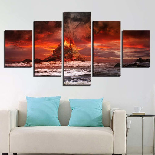 Volcanoes 5 Piece HD Multi Panel Canvas Wall Art Frame - Original Frame