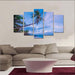 Coconut Trees 5 Piece HD Multi Panel Canvas Wall Art Frame - Original Frame