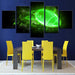 Green Cloud of Light 5 Piece HD Multi Panel Canvas Wall Art Frame - Original Frame