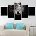 Deer In Dark Forest 5 Piece HD Multi Panel Canvas Wall Art Frame - Original Frame