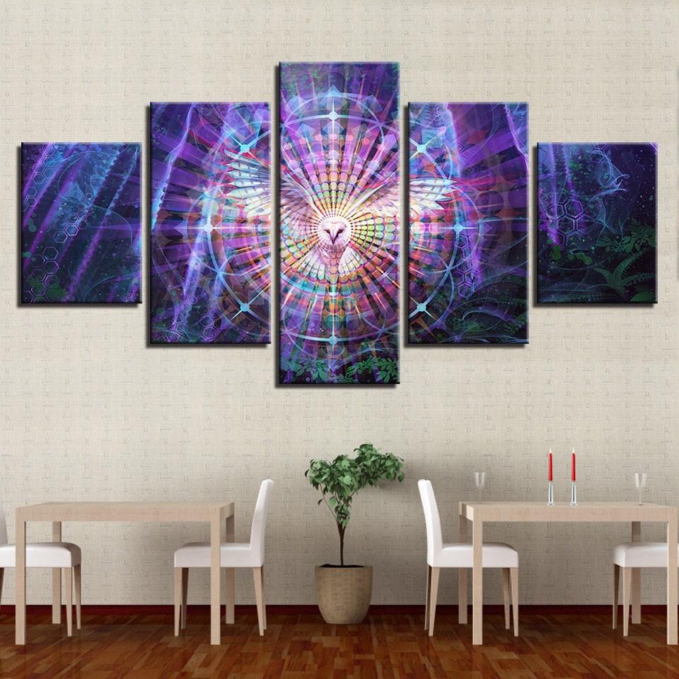 Psychedelic Kaleidoscope 5 Piece HD Multi Panel Canvas Wall Art - Original Frame