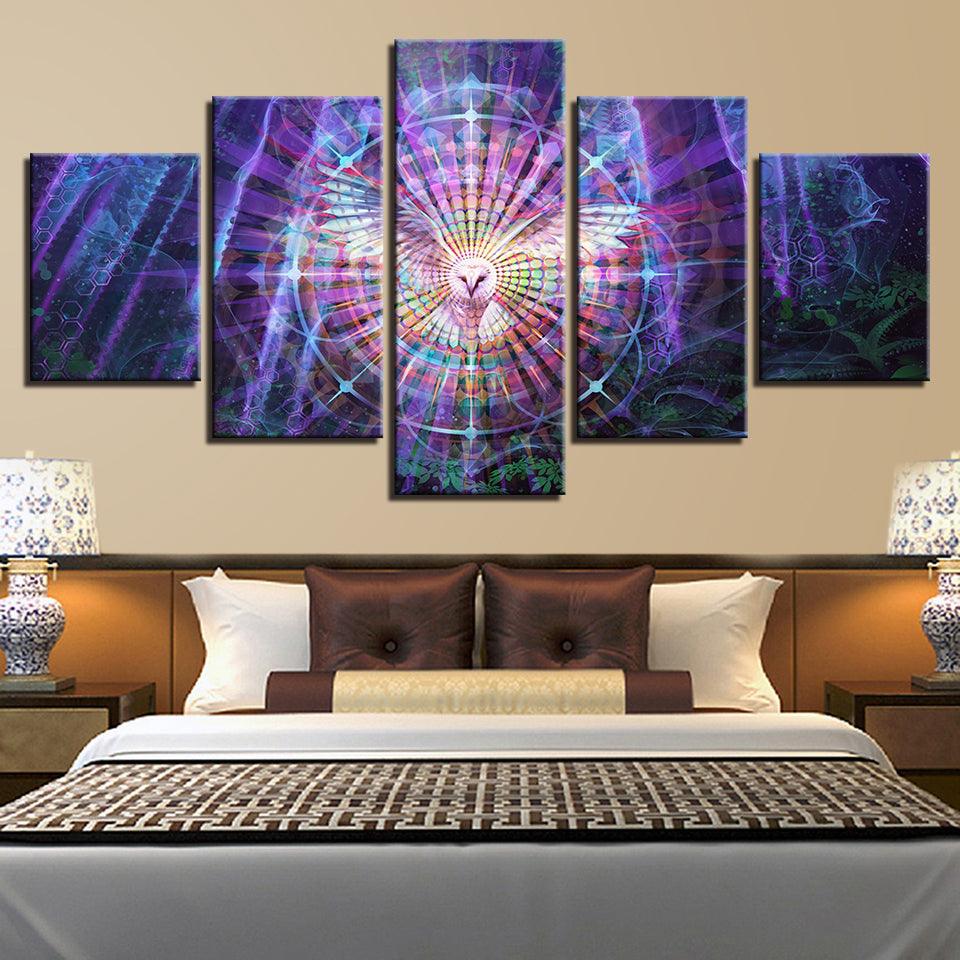 Psychedelic Kaleidoscope 5 Piece HD Multi Panel Canvas Wall Art - Original Frame