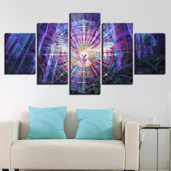 Psychedelic Kaleidoscope 5 Piece HD Multi Panel Canvas Wall Art - Original Frame