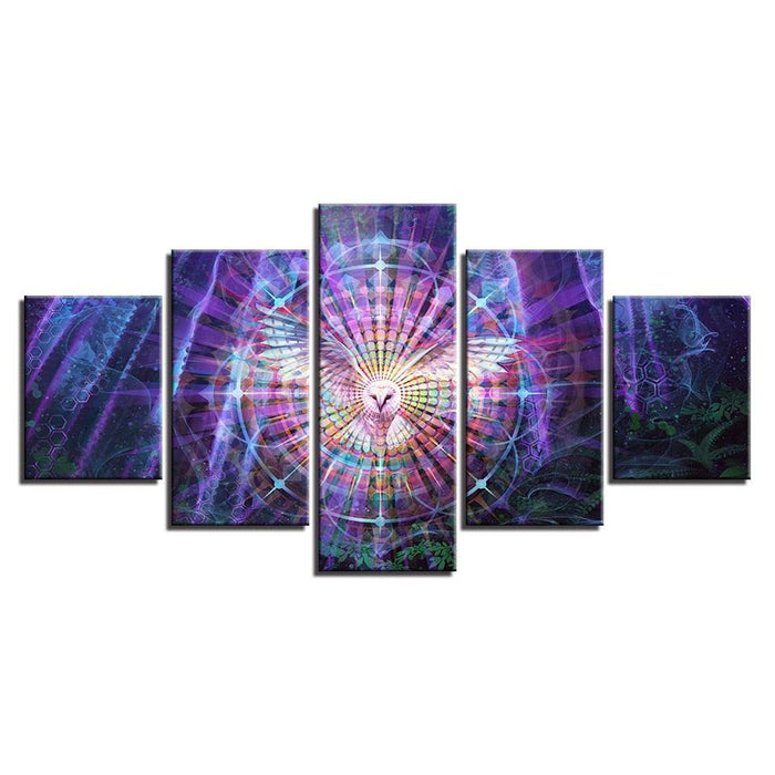 Psychedelic Kaleidoscope 5 Piece HD Multi Panel Canvas Wall Art - Original Frame