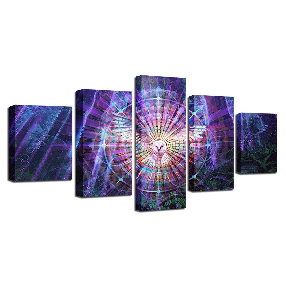 Psychedelic Kaleidoscope 5 Piece HD Multi Panel Canvas Wall Art - Original Frame