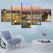 Paris Nightscape 5 Piece HD Multi Panel Canvas Wall Art Frame - Original Frame