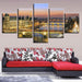 Paris Nightscape 5 Piece HD Multi Panel Canvas Wall Art Frame - Original Frame