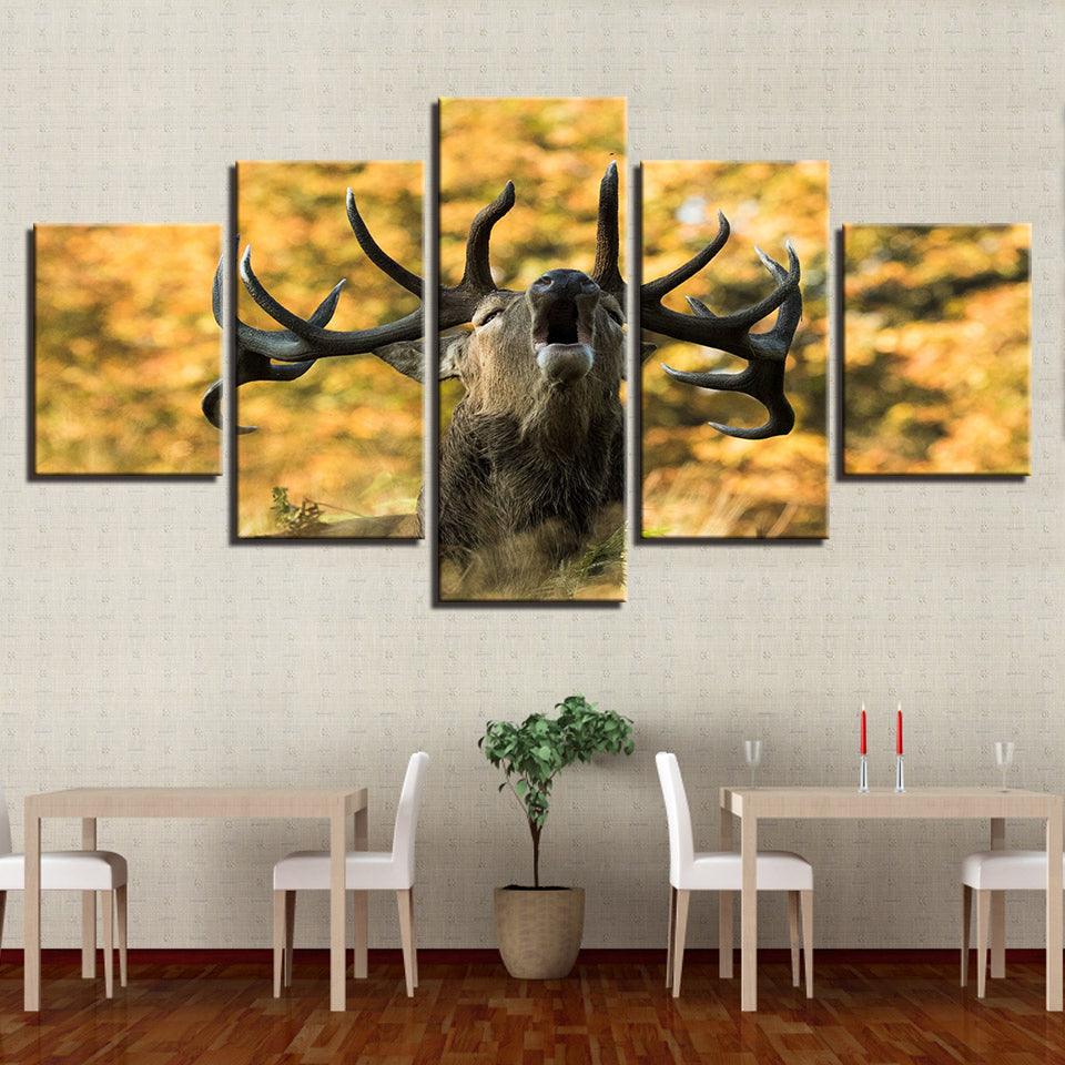 Majestic Deer 5 Piece Multi Panel Canvas Wall Art Frame - Original Frame