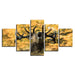 Majestic Deer 5 Piece Multi Panel Canvas Wall Art Frame - Original Frame