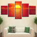 Sunset Seaview 5 Piece HD Multi Panel Canvas Wall Art Frame - Original Frame