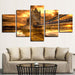 Bridge Sunset Glow 5 Piece HD Multi Panel Canvas Wall Art Frame - Original Frame