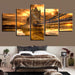 Bridge Sunset Glow 5 Piece HD Multi Panel Canvas Wall Art Frame - Original Frame