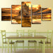 Bridge Sunset Glow 5 Piece HD Multi Panel Canvas Wall Art Frame - Original Frame