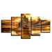 Bridge Sunset Glow 5 Piece HD Multi Panel Canvas Wall Art Frame - Original Frame