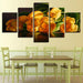 Yellow Tulips 5 Piece HD Multi Panel Canvas Wall Art Frame - Original Frame