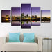 Seaside City 5 Piece HD Multi Panel Canvas Wall Art Frame - Original Frame