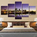 Seaside City 5 Piece HD Multi Panel Canvas Wall Art Frame - Original Frame