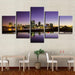 Seaside City 5 Piece HD Multi Panel Canvas Wall Art Frame - Original Frame