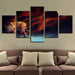 Magic Flame Tiger 5 Piece HD Multi Panel Canvas Wall Art Frame - Original Frame