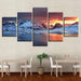 Iceland Aurora 5 Piece HD Multi Panel Canvas Wall Art Frame - Original Frame