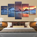 Iceland Aurora 5 Piece HD Multi Panel Canvas Wall Art Frame - Original Frame