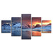 Iceland Aurora 5 Piece HD Multi Panel Canvas Wall Art Frame - Original Frame