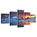 Iceland Aurora 5 Piece HD Multi Panel Canvas Wall Art Frame - Original Frame