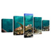 Deep Sea Turtles 5 Piece HD Multi Panel Canvas Wall Art Frame - Original Frame