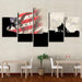 Military American Flag 5 Piece HD Multi Panel Canvas Wall Art Frame - Original Frame