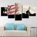 Military American Flag 5 Piece HD Multi Panel Canvas Wall Art Frame - Original Frame