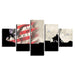 Military American Flag 5 Piece HD Multi Panel Canvas Wall Art Frame - Original Frame