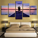 Lovers On The Bridge 5 Piece HD Multi Panel Canvas Wall Art Frame - Original Frame