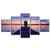 Lovers On The Bridge 5 Piece HD Multi Panel Canvas Wall Art Frame - Original Frame