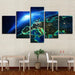 Blue Earth Space 5 Piece HD Multi Panel Canvas Wall Art Frame - Original Frame