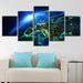 Blue Earth Space 5 Piece HD Multi Panel Canvas Wall Art Frame - Original Frame