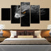 Gray Eagle Crow 5 Piece HD Multi Panel Canvas Wall Art Frame - Original Frame