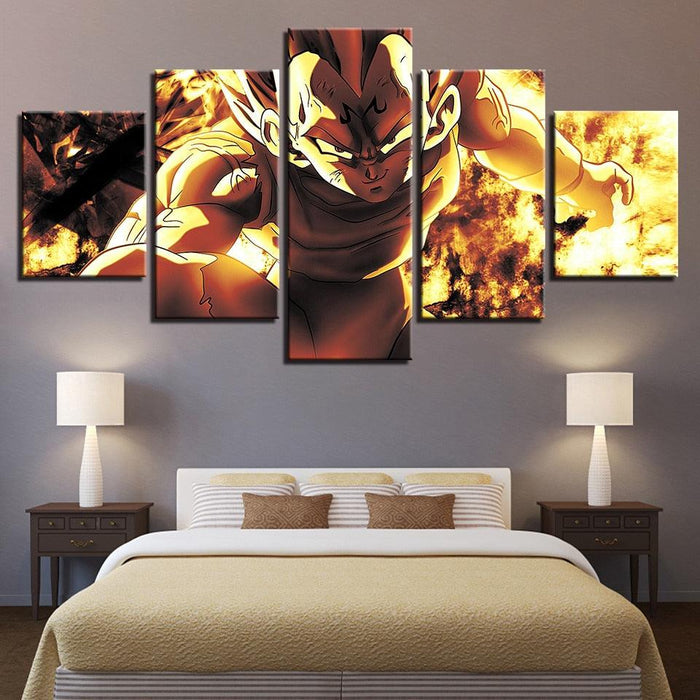 Dragon Ball Vegeta 5 Piece HD Multi Panel Canvas Wall Art Frame