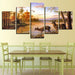 Forest Deers 5 Piece HD Multi Panel Canvas Wall Art Frame - Original Frame