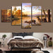 Forest Deers 5 Piece HD Multi Panel Canvas Wall Art Frame - Original Frame